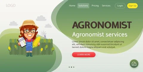 Agronomist Website Template Stock Illustration