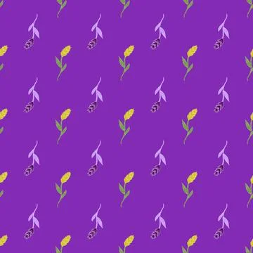 Agronomy flora nature seamless pattern with small ear of wheat ornament. Brig Stock Illustration