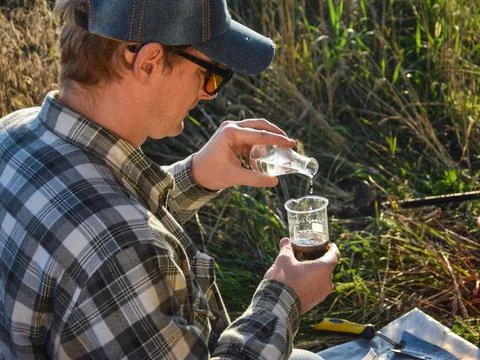 Agronomy specialist testing soil sample labortory equipment outdoors Stock Photos