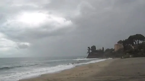 Agropoli beach in winter Stock Footage 133144397