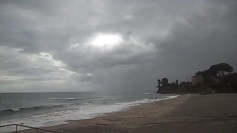 Agropoli beach in winter,different perspective Stock Footage 133144292