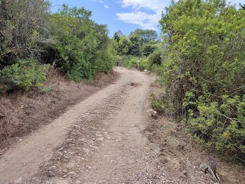 Agropoli - Strada interpoderale verso Punta Tresino Stock Photos
