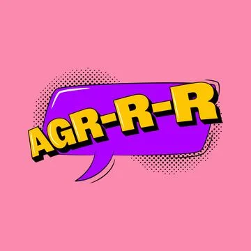 Agrrr comic book bubble in trendy retro style. Onomatopoeic expressions Stock Illustration