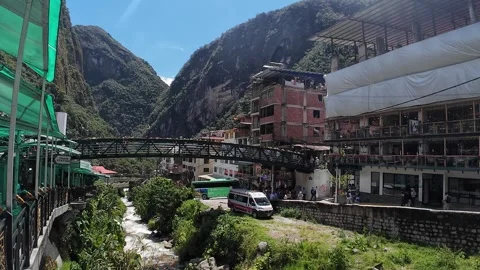Aguascalientes, Peru - March 2, 2026 - the tourist town of Aguascalientes Stock-Footage 335145125