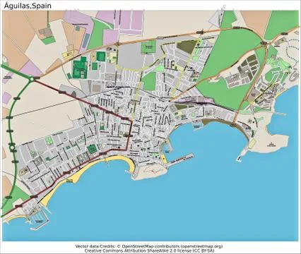 Aguilas Spain state location map Stock Illustration