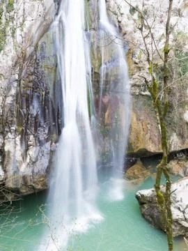 Agur spring waterfall in Sochi Stock Photos