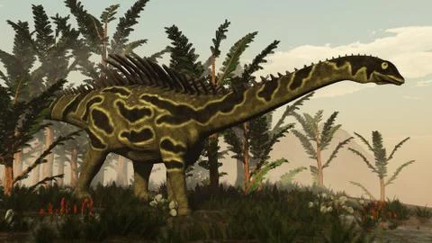 Agustinia dinosaur - 3D render Stock Illustration