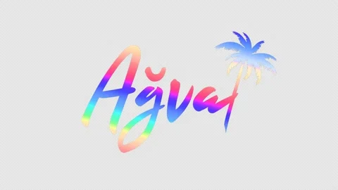 Agva. Multicolor gradient bright contrast inscription. Transparent Alpha channel Stock-Footage 153373943