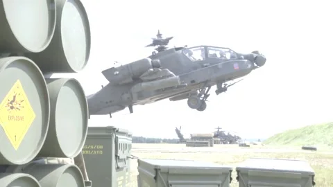 AH-64 Apache Attack Helicopter. Aerial Gunnery and Maintenance  (40) 動画素材 162027124