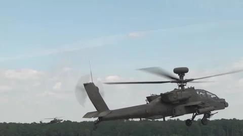 AH-64 Apache Attack Helicopter. Aerial Gunnery and Maintenance  (32) 動画素材 162027243