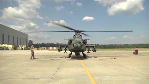 AH-64 Apache Attack Helicopter. Aerial Gunnery and Maintenance  (31) Stock Footage 162027250