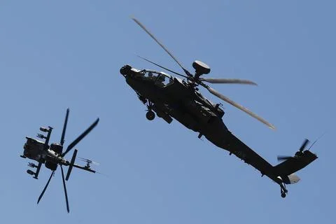 AH-64 Apache Attack helicopter commission ceremony in Taiwan, Taoyuan - 17 Jul 2 Stock Photos