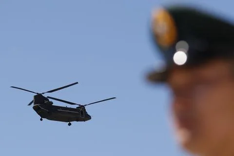 AH-64 Apache Attack helicopter commission ceremony in Taiwan, Taoyuan - 17 Jul 2 Foto stock