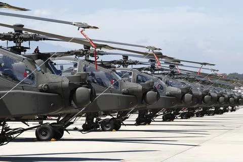 AH-64 Apache Attack helicopter commission ceremony in Taiwan, Taoyuan - 17 Jul 2 Foto stock