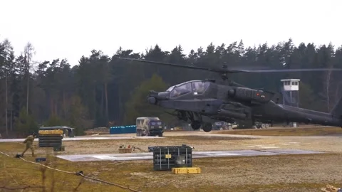 AH-64 Apache Gunship - Aerial Gunnery Training 005 Stock Footage 162763984