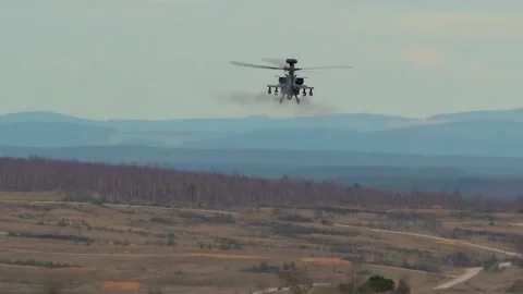 AH-64 Apache Gunship - Aerial Gunnery Training 011 Video stock 162764165