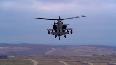 AH-64 Apache Gunship - Aerial Gunnery Training 014 Stock Footage 162764288