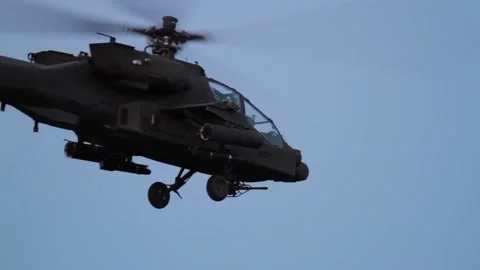 AH-64 Apache Gunship - Aerial Gunnery Training 017 Video stock 162764481