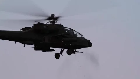 AH-64 Apache Gunship - Aerial Gunnery Training 019 Stock Footage 162764494