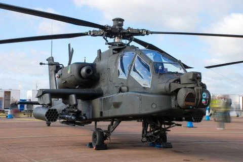 An AH-64D Apache Longbow attack helicopter Stock Photos