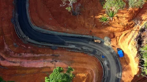 AH - Aerial View of Road Between Tropical Foreset in Aceh Province, Indonesia Stock Footage 241434518