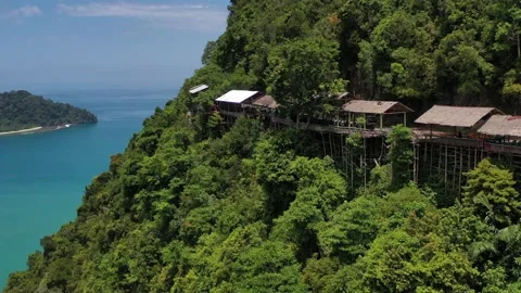 AH - Floating House Above Mountain Valley Stock Footage 238011900
