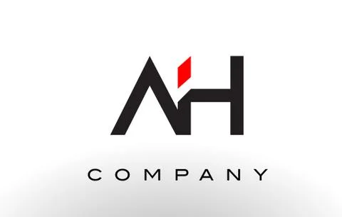 AH Logo.  Letter Design Vector. Illustrazione stock