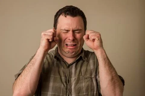 Ah the man is crying Stock Photos