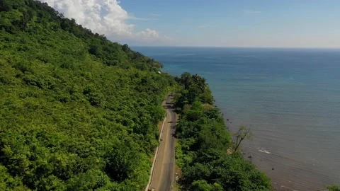 AH - Road Between Mountain And Sea (1) Stock Footage 171897519