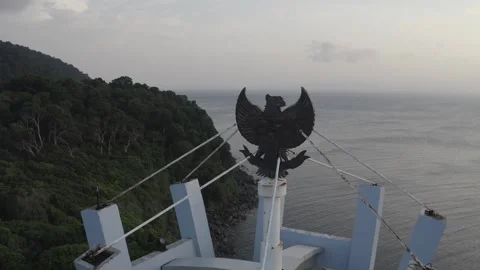 AH - S-LOG Raw File - Aerial View of Zero Kilometer Monument of Indonesia Video stock 241205118