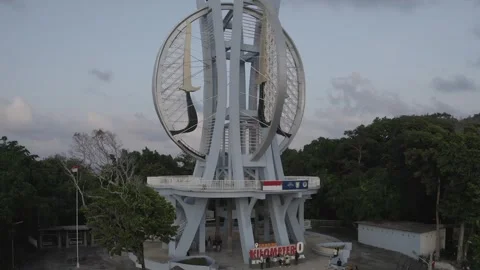 AH - S-LOG Raw File - Aerial View of Zero Kilometer Monument of Indonesia Video stock 241205334