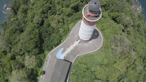 AH - S-LOG Raw File - The Beautiful View of Willem's Tower III Lighthouse Stock Footage 242389171