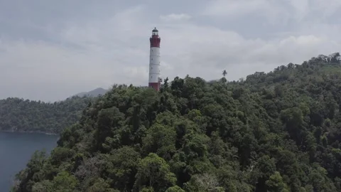 AH - S-LOG Raw File - The Beautiful View of Willem's Tower III Lighthouse Video stock 242389767