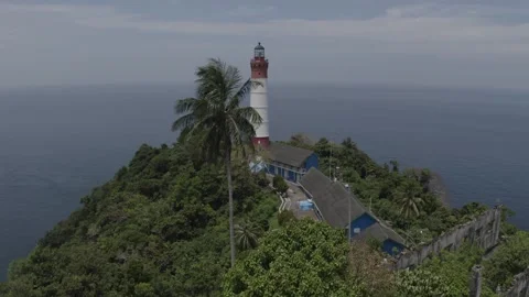AH - S-LOG Raw File - The Beautiful View of Willem's Tower III Lighthouse Stock Footage 242389781