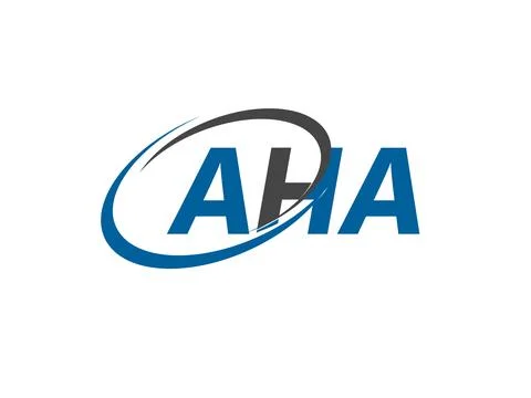 Aha letter creative modern elegant swoosh logo design Stock Illustration