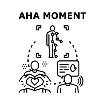 Aha moment discovering solution creative insight concept Stock Illustration
