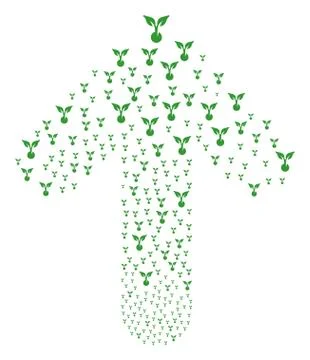 Ahead Cursor Arrow Shape with Seed Sprout Stock Illustration