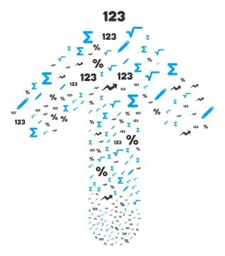 Ahead Direction Arrow Collage with Math Symbols Stock Illustration