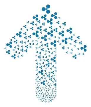 Ahead Move Arrow Shape with Ripple Currency Stock Illustration