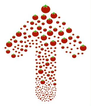 Ahead Movement Arrow Composition with Tomato Vegetable Stock Illustration