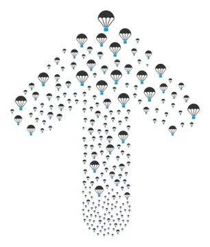 Ahead Oriented Arrow Figure with Parachute Stockillustratie