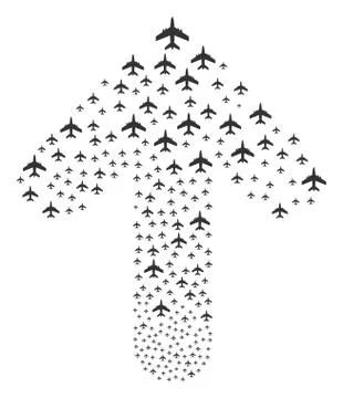 Ahead Path Arrow Collage with Jet Plane Stock Illustration
