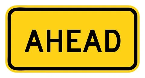 Ahead plaque variant, W16-9P, US road sign Stock Illustration