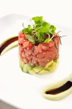Ahi Tuna Tower Stock Photos
