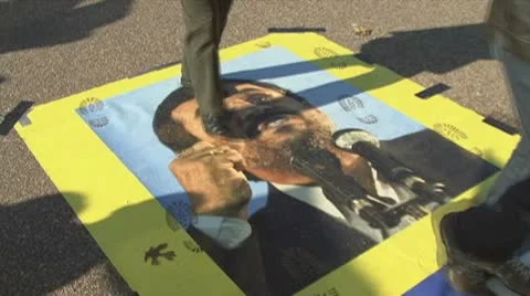 Ahmadinejad protest Stock Footage 10139291
