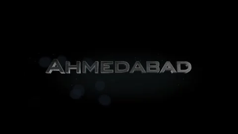 Ahmedabad 3D title word made with metal animation text on transparent black Stock Footage 255242567