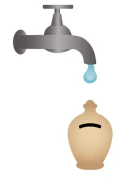 Ahorro agua 스톡 일러스트
