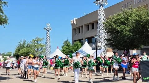 AHS Coll Kickers Drill Team marching in parade 動画素材 340941611