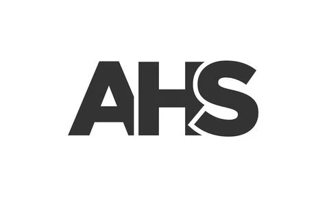AHS logo design template with strong and modern bold text. Initial based ve.. Stock Illustration