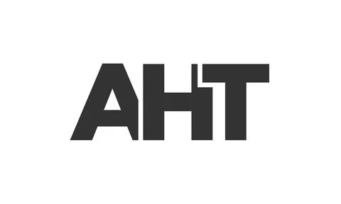 AHT logo design template with strong and modern bold text. Initial based ve.. Stock Illustration